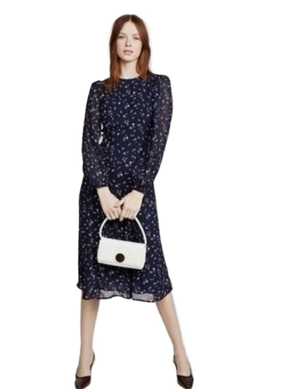 Reformation Luanne Blue Floral midi Dress